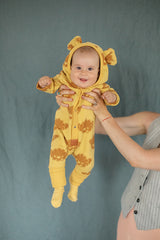 Tutina con orecchie per neonati e bambini - Giallo con Nuvole