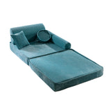 Velika modularna otroška sofa – premium rebrasti žamet, turkizna