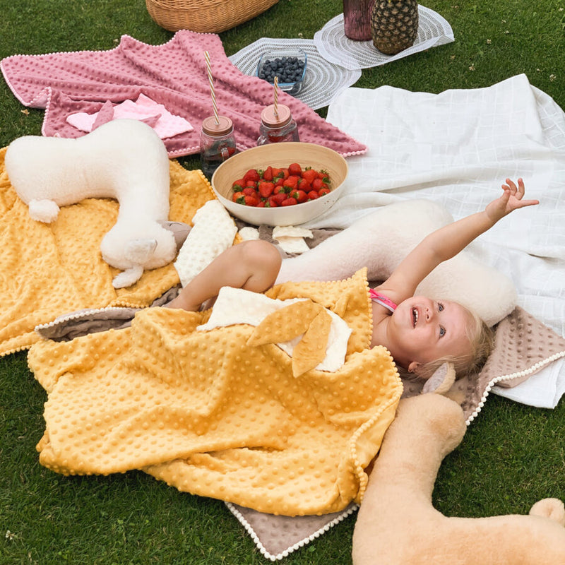 Coperta 2in1 con Doudou - Senape