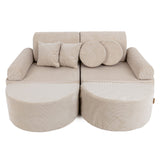 Srednja modularna otroška sofa – Slimcord ekru Plus