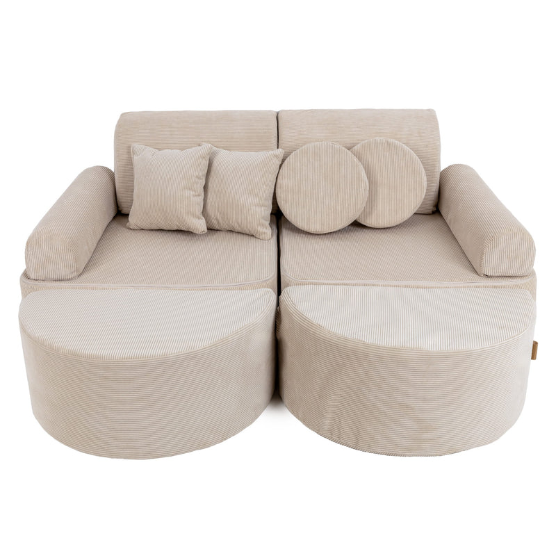 Srednja modularna otroška sofa – Slimcord ekru Plus