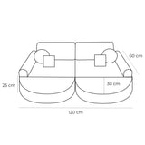 Srednja modularna otroška sofa – Slimcord ekru Plus