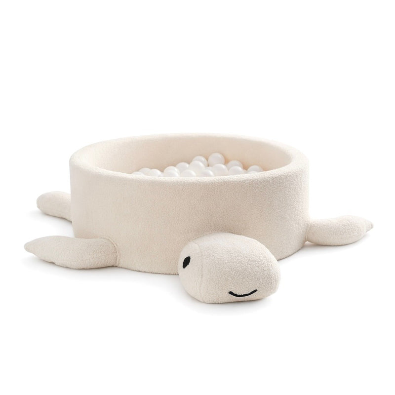 Piscina di palline in schiuma senza palline - Tartaruga Cheesecake Crema Beige Boucle