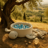 Piscina di palline in schiuma senza palline - Tartaruga Cheesecake Crema Beige Boucle