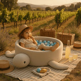 Piscina di palline in schiuma senza palline - Tartaruga Cheesecake Crema Beige Boucle