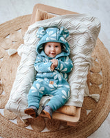 Tutina con orecchie per neonati e bambini - Foglie di Castagno su Verde