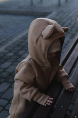 Tutina con orecchie per neonati e bambini - Cacao