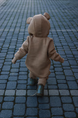 Tutina con orecchie per neonati e bambini - Cacao
