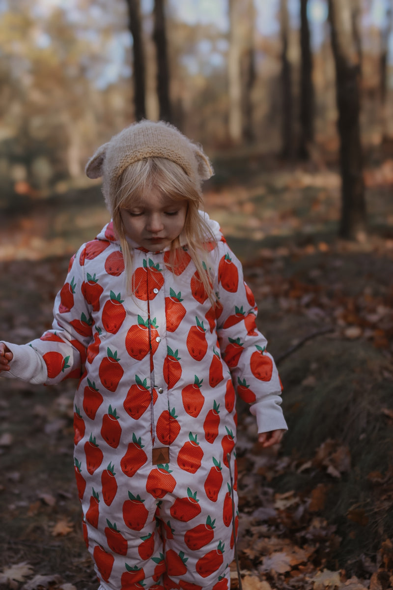 Zimski kombinezon s teddy podstavom za bebe i djecu – jagode