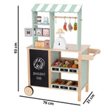 Grande banco food truck in legno multifunzionale, 73 pz