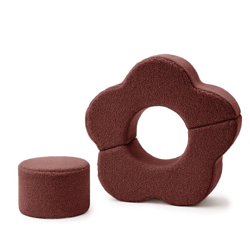MeowBaby® komplet penastih oblik roža, 3 elementi – Bearly temno rjava
