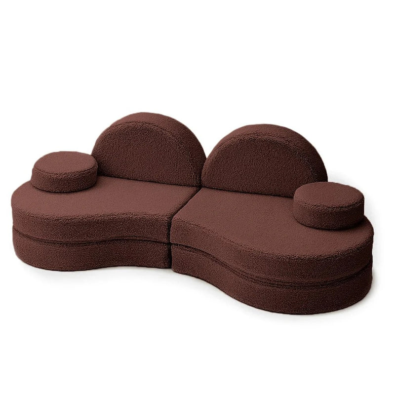 Divano modulare MeowBaby® Coccolo per bambini – 6 pezzi, Bearly Marrone