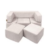 MeowBaby® sofa iz mehkih žametnih kock – ekru