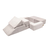 MeowBaby® sofa iz mehkih žametnih kock – ekru
