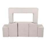 MeowBaby® sofa iz mehkih žametnih kock – ekru