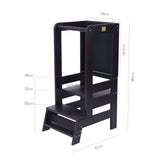 Torre da cucina in legno MeowBaby per bambini con lavagna - Nero
