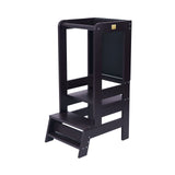 Torre da cucina in legno MeowBaby per bambini con lavagna - Nero