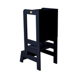Torre da cucina in legno MeowBaby per bambini con lavagna - Nero