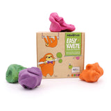 Set pasta modellabile bio Neogrün Easy Clay 4x120g – Arancio, Verde, Rosa, Viola