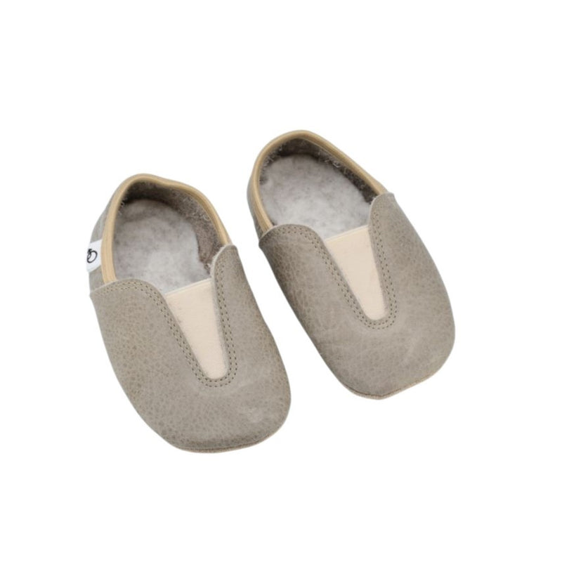 Pantofole barefoot per bambini Punsa - Pelle riciclata, Grigio