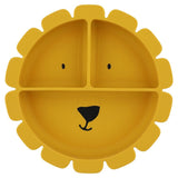 Silikonski otroški krožnik s prisesnim dnom in razdelki – Mr. Lion
