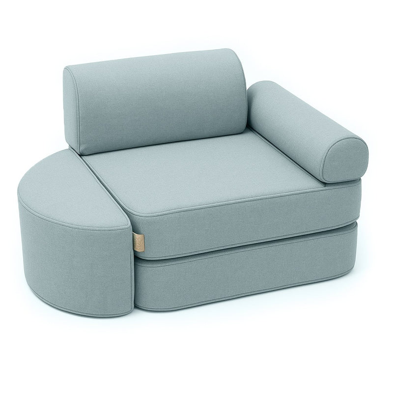 Piccolo divano tascabile Outzy da interno/esterno per bambini - Cloudberry Sky Blue
