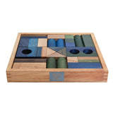 Blocchi in legno in scatola - Colori Freddi, 30 pezzi