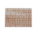 Lesena Montessori tabla s številkami