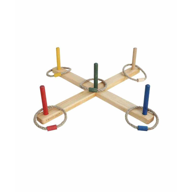 Gioco lancio degli anelli in legno - Colorato