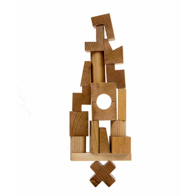 Puzzle a torre in legno - Naturale