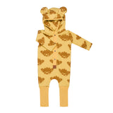 Tutina con orecchie per neonati e bambini - Giallo con Nuvole